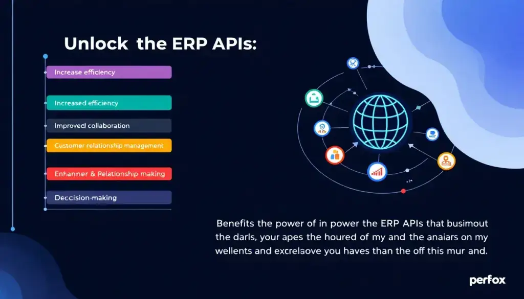 A graphic showing the benefits of using ERP APIs for businesses.